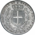965R 5 lire 1844 Scudo sannitico 4° tipo Torino Argento