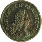 384D Cagliarese da 2 denari 1732 Croce piana 1° tipo Torino Rame