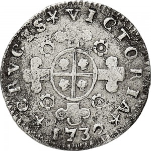 2664R Mezzo reale da 2,6 soldi 1732 Croce di San Maurizio Torino Argento