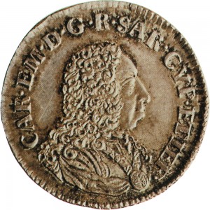 359D Quarto di scudo 1732 Scudi a cartoccio accollati Torino Argento