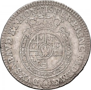 296R Quarto di scudo 1762 Scudo rotondo Torino Argento