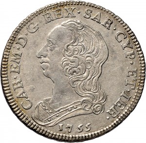 261D Scudo da 6 lire 1755 Scudo rotondo Torino Argento