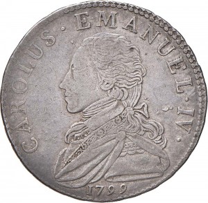 730D Quarto di scudo 1799 Scudo rotondo Torino Argento