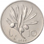 1869R 10 lire 1946 Ramo di ulivo Roma Alluminio