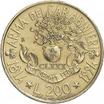 1944R 200 lire 1994 Fregio Arma dei carabinieri Roma Bronzital