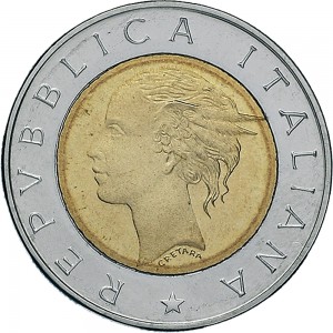 1891D 500 lire 1993 Monogramma Banca d