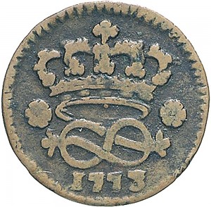 627R 2 denari 1773 Nodo di Savoia Torino Rame