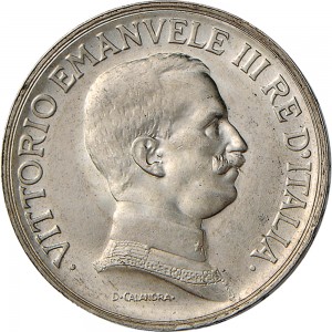 1434D 1 lira 1917 Italia su quadriga briosa Roma Argento