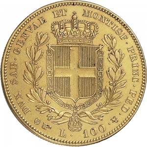 899R 100 lire 1842 Scudo sannitico Torino Oro