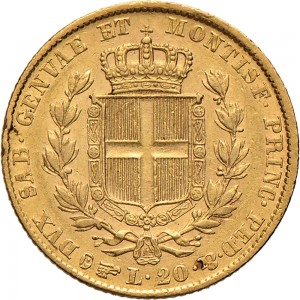 926R 20 lire 1846 Scudo sannitico Torino Oro