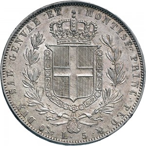 961R 5 lire 1842 Scudo sannitico 4° tipo Genova Argento