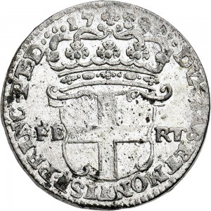 124R 5 soldi 1739 Scudo a cartoccio 1° tipo Torino Mistura di argento