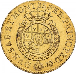 225R Doppia da 4 scudi 1763 Scudo rotondo Torino Oro