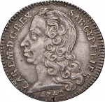 2402D Lira da 20 soldi 1742 Scudo sagomato 2° tipo Torino Argento