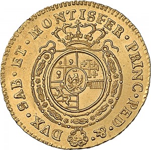 250R Mezza doppia 1767 Scudo rotondo Torino Oro