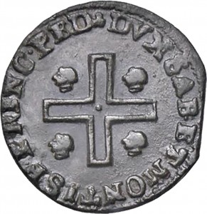 393R Mezzo cagliarese da 1 denaro 1736 Croce piana 1° tipo Torino Rame