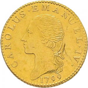 720D Doppia da 4 scudi 1799 Aquila spiegata Torino Oro