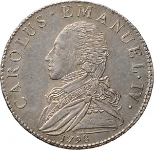 729D Quarto di scudo 1798 Scudo rotondo Torino Argento