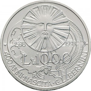2528R 1.000 lire 1998 Gian Lorenzo Bernini Roma Argento