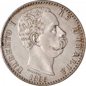 1276D 2 lire 1885 Scudo sannitico 1° tipo Roma Argento