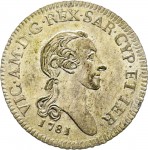 575D 7,6 soldi 1781 Scudo ovale a cartoccio Torino Mistura di argento