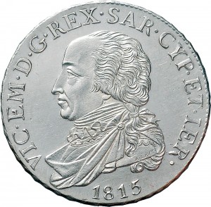 753D Mezzo scudo da 3 lire 1815 Scudo rotondo 2° tipo Torino Argento