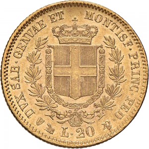 1015-001R 20 lire 1852 Scudo sannitico Genova Oro