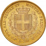 1021R 20 lire 1855 Scudo sannitico Torino Oro