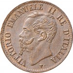 1241D 1 centesimo 1862 Valore entro semicorona di alloro e quercia Napoli Rame