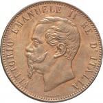 1222D 10 Centesimi 1867 Valore entro semicorona di alloro e quercia 2° tipo Napoli Rame