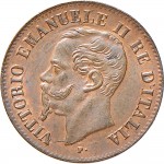 1234D 2 centesimi 1862 Valore entro semicorona di alloro e quercia Napoli Rame