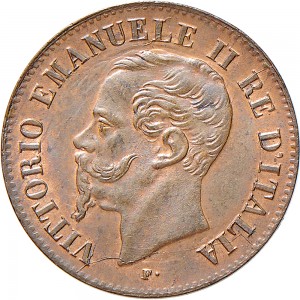 1234D 2 centesimi 1862 Valore entro semicorona di alloro e quercia Napoli Rame