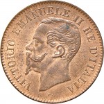 1236D 2 centesimi 1867 Valore entro semicorona di alloro e quercia Torino Rame