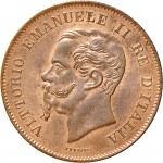 1225D 5 centesimi 1861 Valore entro semicorona di alloro e quercia Bologna Rame
