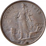 1580R 1 centesimo 1918 Italia marinara Roma Rame